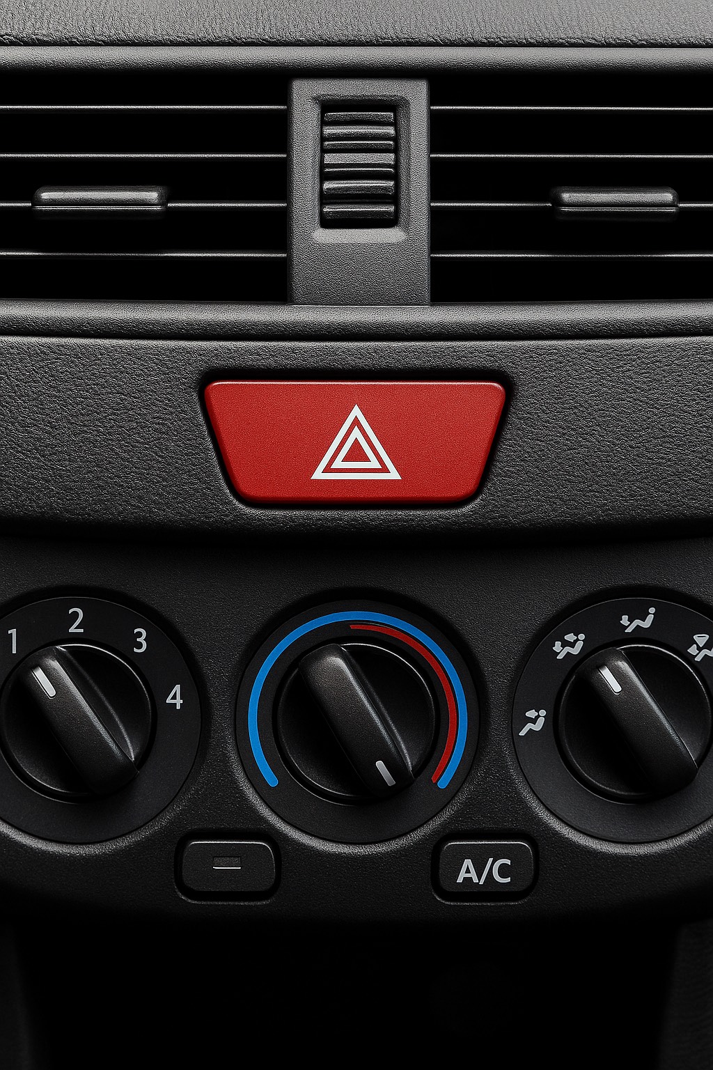 Hazard warning light button illuminated