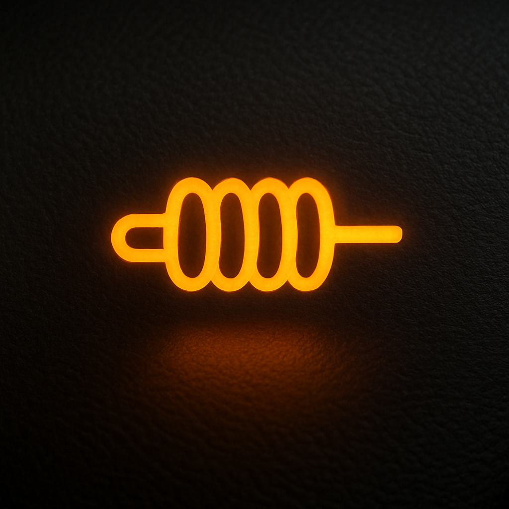Amber diesel glow plug preheat symbol