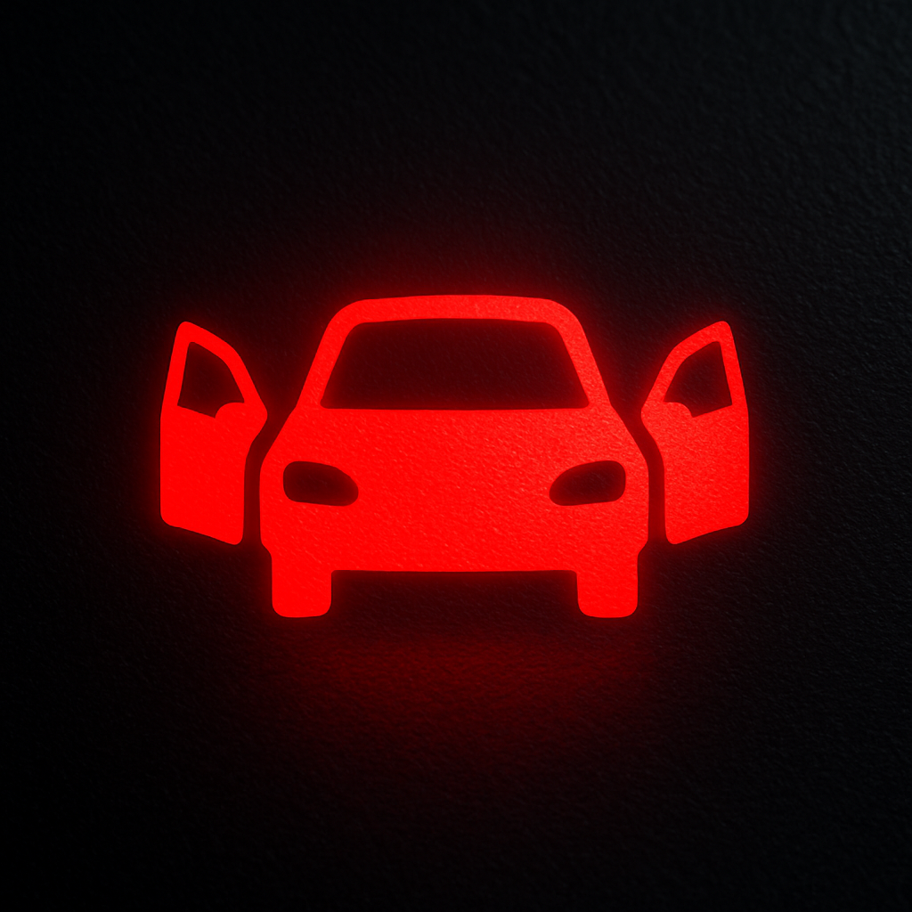 Red door/bonnet/boot open warning symbol