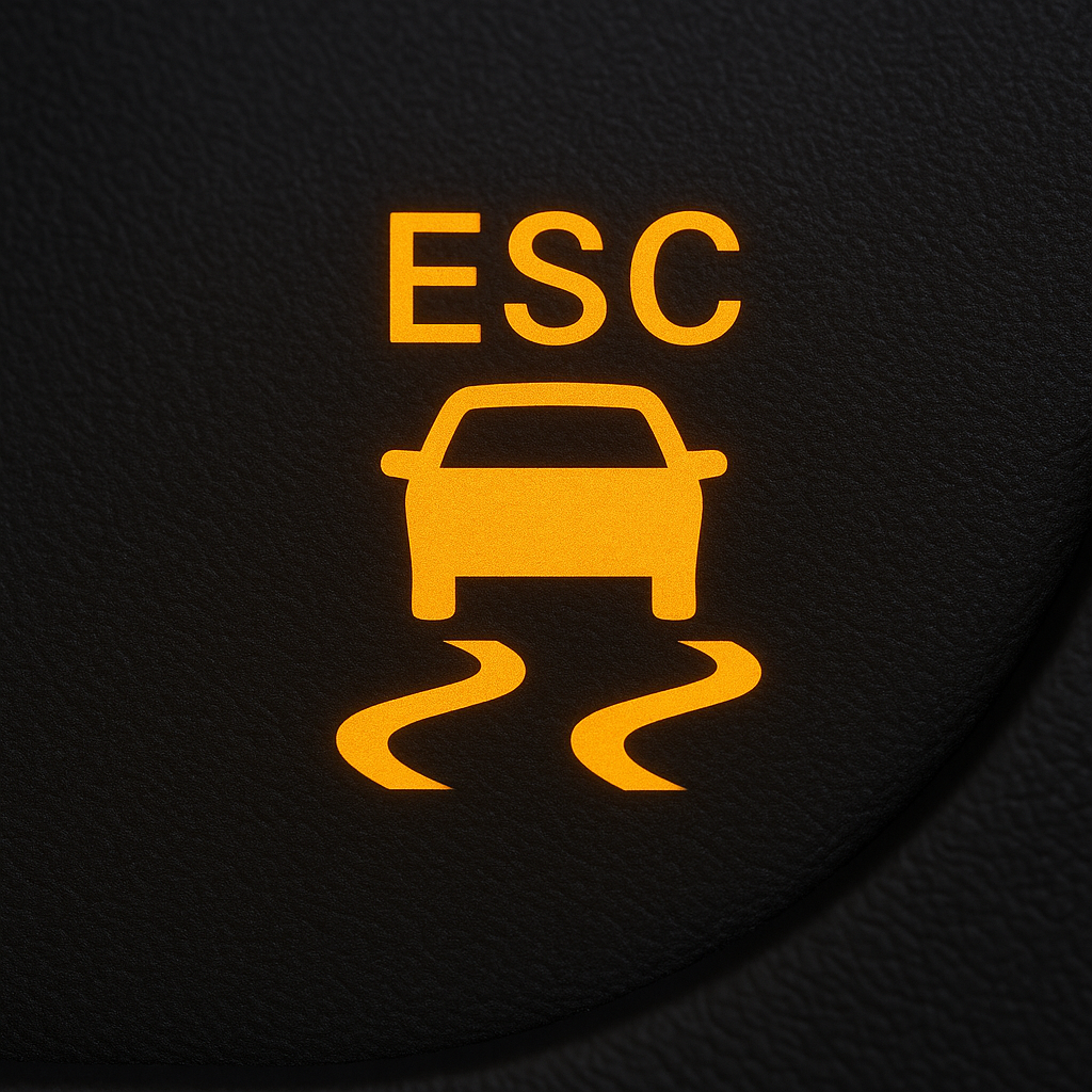 Amber ESC/ESP stability control symbol