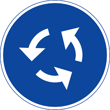 Roundabout sign in Sweden
